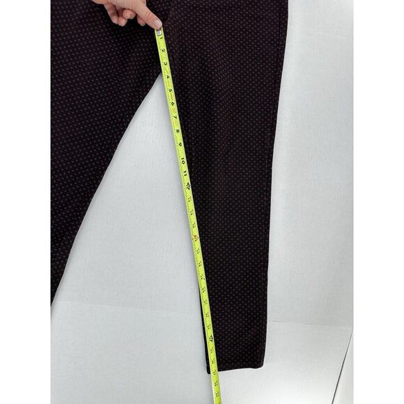 Michael Kors Pants Sz M Jegging Stretchy Ankle Skinny Polka Dot Pull On Burgendy - Picture 5 of 12